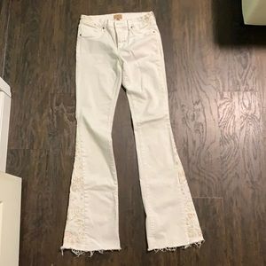 Free People White Denim Bell Bottoms Size 28